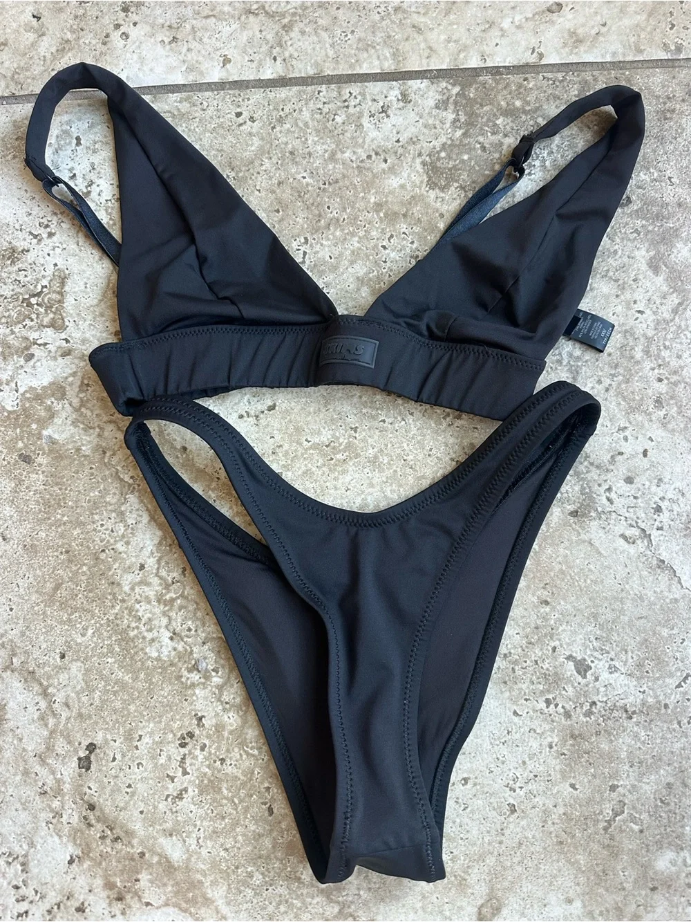 SKIMS Black Triangle Bikini Set